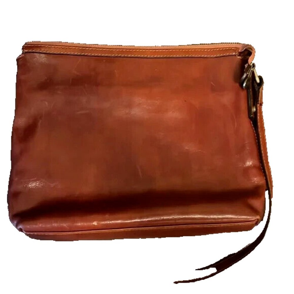 DD FIRENZE Made In Italy Crossbody Handbag Terracotta Smooth Leather NEW